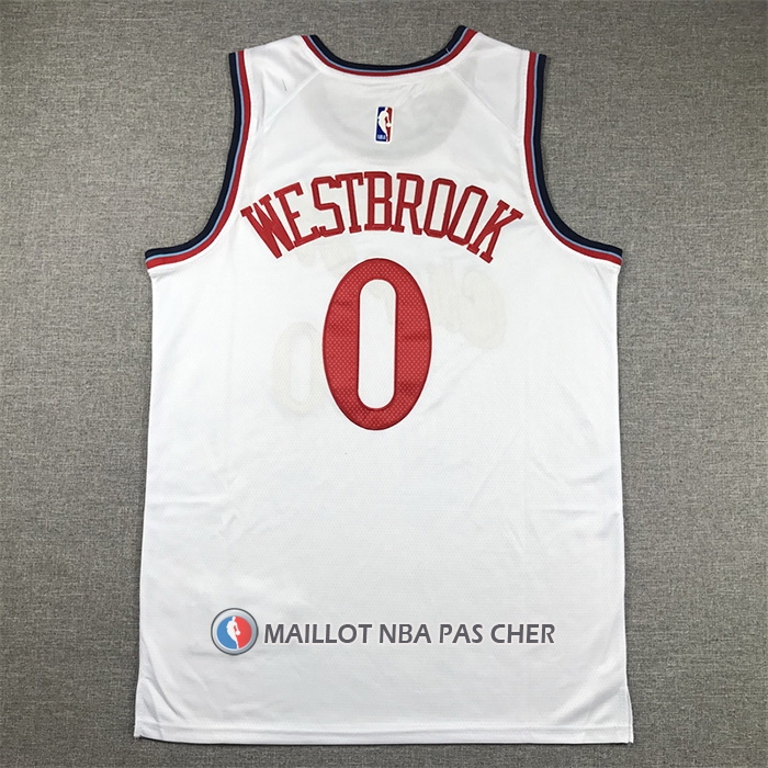 Maillot Los Angeles Clippers Russell Westbrook NO 0 Association 2024-25 Blanc